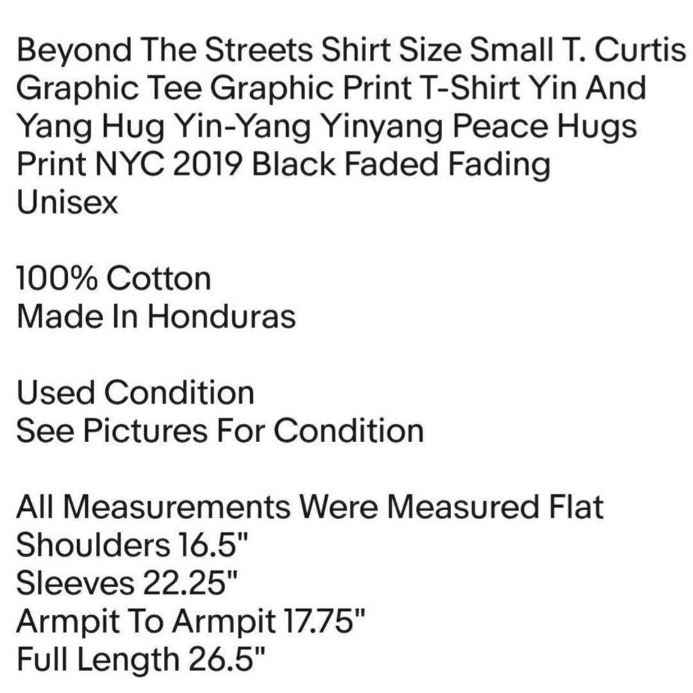 Beyond The Streets Shirt Size Small T. Curtis Graphic Tee Graphic Print T-Shirt - Picture 2 of 9